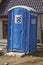 Blue cabin of a mobile bio toilet