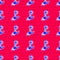 Blue Caduceus snake medical symbol icon isolated seamless pattern on red background. Medicine and health care. Emblem