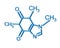 Blue caffeine molecule chemical structure