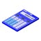 Blue calculator icon, isometric style