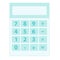 Blue calculator icon with numbers on a white background. Vector illustration