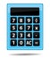 Blue calculator. Vector icon with shadow.