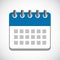 Blue calendar icon pictogram month