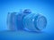 A blue camera