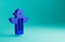 Blue Canadian totem pole icon isolated on blue background. Minimalism concept. 3D render illustration