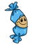 Blue candy character cartoon