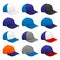 Blue cap, Vector Variety of color combinations cap template
