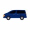 Blue car isolated on white background. Crossover vehicles in colored cartoon style. City transportation concept. Family car
