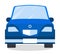 Blue car vector template, white background. Minivan or multi purpose vehicle. Automobile front view