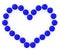 Blue Caramel Heart isolated on white