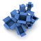 Blue Cardboard cartons