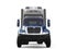 Blue cargo refrigerator truck - front view