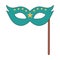 Blue carnival mask on stick