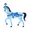 Blue carousel horse.