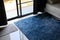 Blue carpet softness texture decoration floor interior