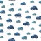 Blue cars seamless background tile