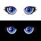 Blue Cartoon Anime Eyes Set. Vector