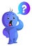 Blue cartoon caracter worried illustration vector