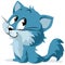 Blue Cartoon Kitten or Cat