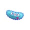 Blue cartoon virus with eyes isolated micro germ