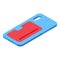 Blue case icon isometric vector. Smart cellphone