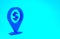 Blue Cash location pin icon isolated on blue background. Pointer and dollar symbol. Money location. Business and