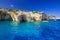 Blue caves at the cliff of Zakynthos island