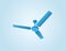 A blue ceiling fan on top position of a room for cooling vector illustration