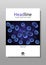 Blue cell culture with nucleus vector cover design.
