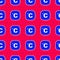 Blue Celsius icon isolated seamless pattern on red background. Vector