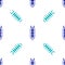 Blue Centipede insect icon isolated seamless pattern on white background. Vector