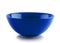 Blue ceramic bowl on white background