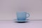 Blue ceramic coffee tea cup against white background for branding mock up. For kitchen, cafe, retail store template scene;