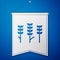 Blue Cereals set with rice, wheat, corn, oats, rye, barley icon isolated on blue background. Ears of wheat bread symbols