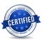 Blue Certified Badge Stamp. Eps 10 Vector