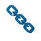 Blue Chain link icon isolated on transparent background. Link single. Hyperlink chain symbol.