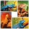 Blue chameleon, Iguana, Bearded agama
