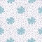 Blue chamomile flowers seamless pattern in vintage style. Geometric daisy pattern