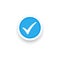 Blue check mark icon vector design, profile verified badge