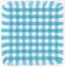 Blue checkered fabric with fringes