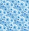 Blue cherry sakura flower floral blue digital art seamless pattern texture background