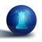 Blue Chess icon isolated on white background. Business strategy. Game, management, finance. Blue circle button. Vector