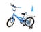 Blue childs bike on white