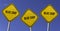 Blue Chip Stocks - three yellow signs with blue sky background