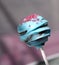 Blue chocolate cake pop