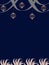 blue christmas background, lanterns, ribbon, festival template, blank copy space, graphic design illustration wallpaper