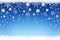 Blue Christmas background with white and golden snow