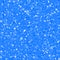 Blue christmas background, winter snowfall pattern. Falling white snowflakes on bright backdrop for season greeting card