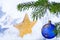 Blue Christmas Ball with Christmas Twig