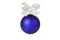 Blue christmas ball with silver ribbon